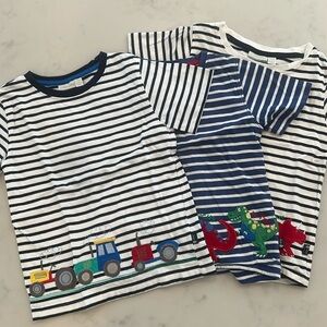 3 appliqué Jojo Maman Bebe boys appliqué shirts 5-6